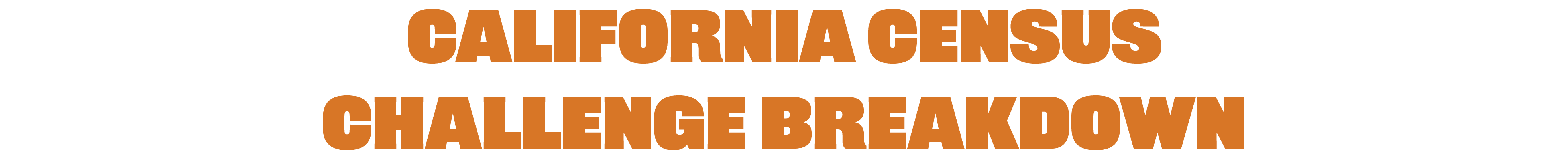 California Census Challenge Breakdown